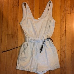 Light wash denim light weight romper
